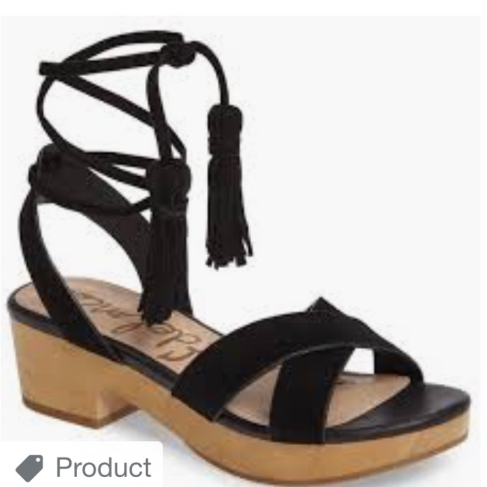 Sam Edelman Black lace up Clogs sandals size 8.5 - Picture 1 of 8